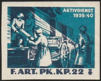 Schweiz Suisse Switzerland Soldatenmarken Eisenbahn Soldier Stamps Railway Parkdienst F. Art. Pk. Kp. 22